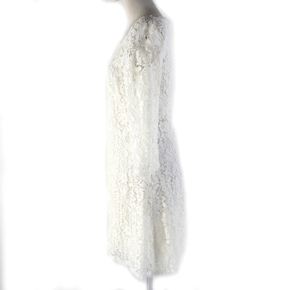 DOLCE&GABBANA one piece F6VC6T Outer: 41% cotton, Outer: 39% rayon, Outer: 20% polyamide (nylon), Lining: 88% silk, Lining: 8% cotton, : 4% elastane : 2% nylon white Women 40 Used Authentic