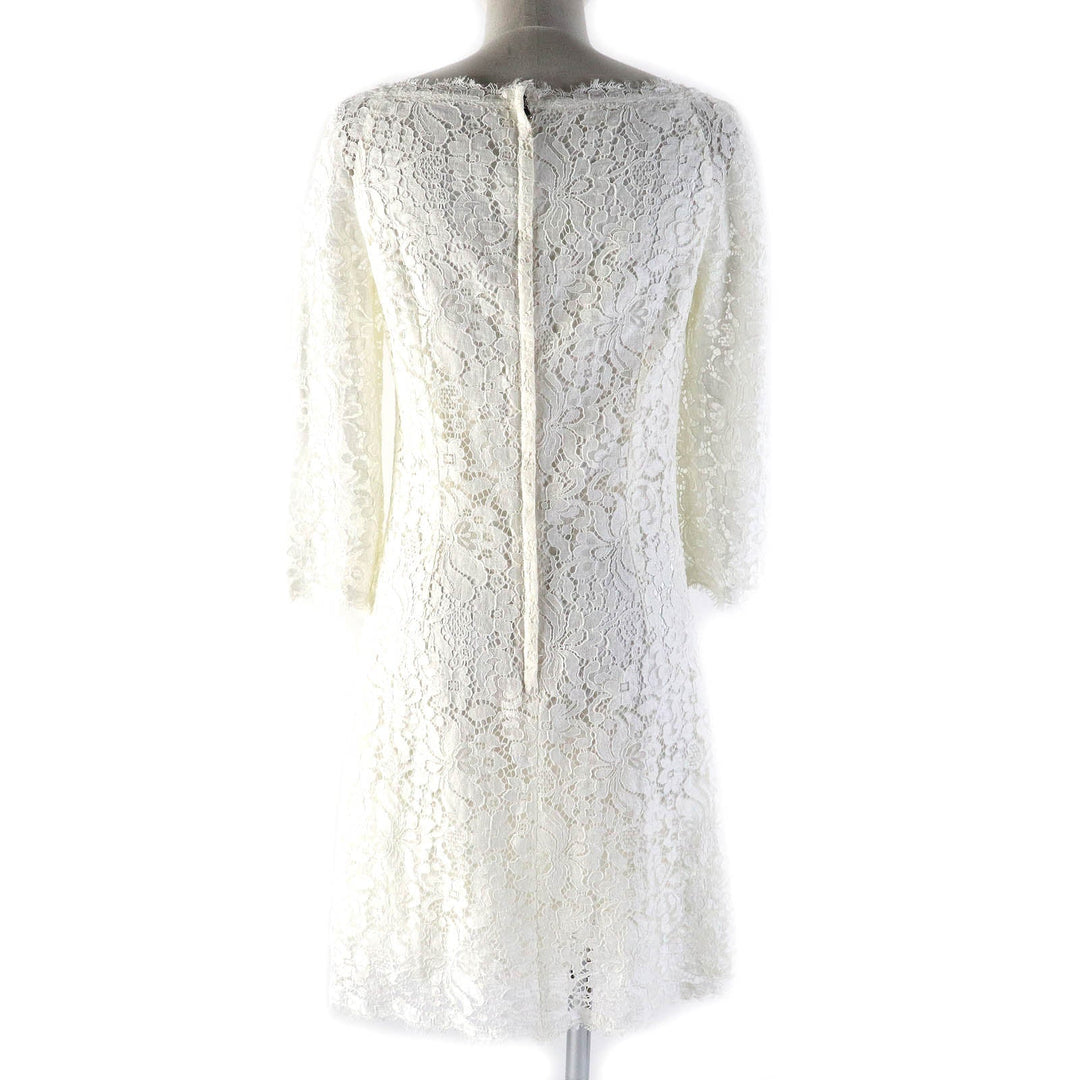 DOLCE&GABBANA one piece F6VC6T Outer: 41% cotton, Outer: 39% rayon, Outer: 20% polyamide (nylon), Lining: 88% silk, Lining: 8% cotton, : 4% elastane : 2% nylon white Women 40 Used Authentic