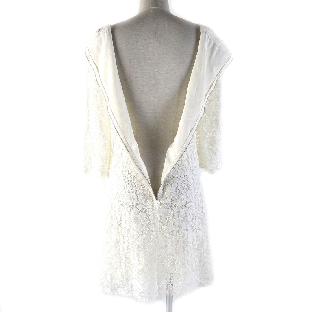 DOLCE&GABBANA one piece F6VC6T Outer: 41% cotton, Outer: 39% rayon, Outer: 20% polyamide (nylon), Lining: 88% silk, Lining: 8% cotton, : 4% elastane : 2% nylon white Women 40 Used Authentic