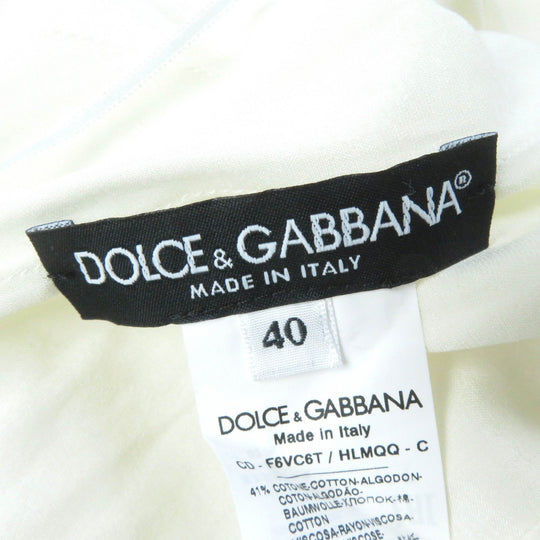 DOLCE&GABBANA one piece F6VC6T Outer: 41% cotton, Outer: 39% rayon, Outer: 20% polyamide (nylon), Lining: 88% silk, Lining: 8% cotton, : 4% elastane : 2% nylon white Women 40 Used Authentic