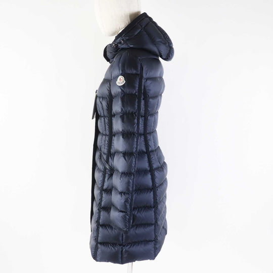 MONCLER down coat Outer: 100% nylon, Lining: 100% nylon, Hood lining: 100% nylon, Filling: 90% down, 10% feather Navy HERMINE Women 00 Used Authentic