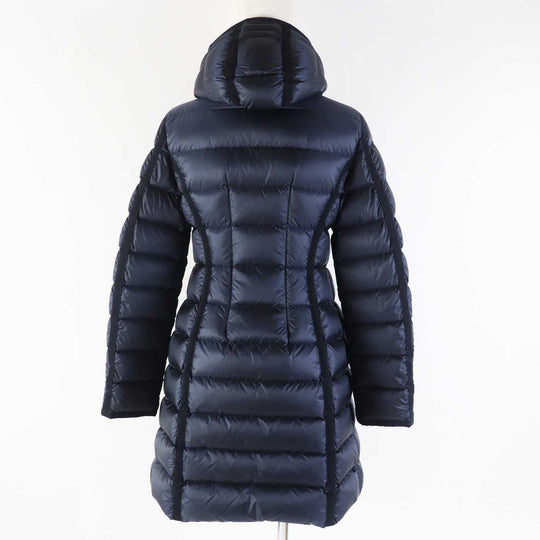 MONCLER down coat Outer: 100% nylon, Lining: 100% nylon, Hood lining: 100% nylon, Filling: 90% down, 10% feather Navy HERMINE Women 00 Used Authentic