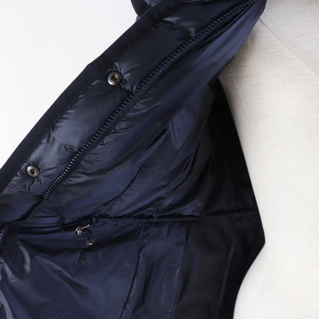 MONCLER down coat Outer: 100% nylon, Lining: 100% nylon, Hood lining: 100% nylon, Filling: 90% down, 10% feather Navy HERMINE Women 00 Used Authentic