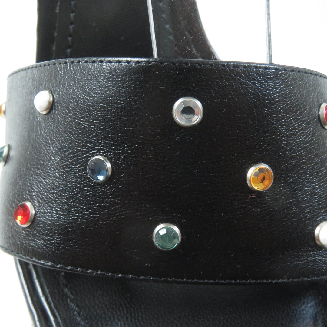 LOUIS VUITTON Sandals Main: Leather black Fame Line HEELED SANDALS Women 38 Used Authentic