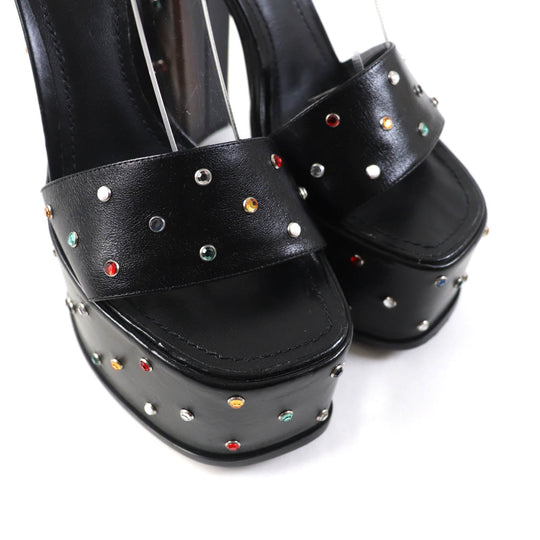 LOUIS VUITTON Sandals Main: Leather black Fame Line HEELED SANDALS Women 38 Used Authentic