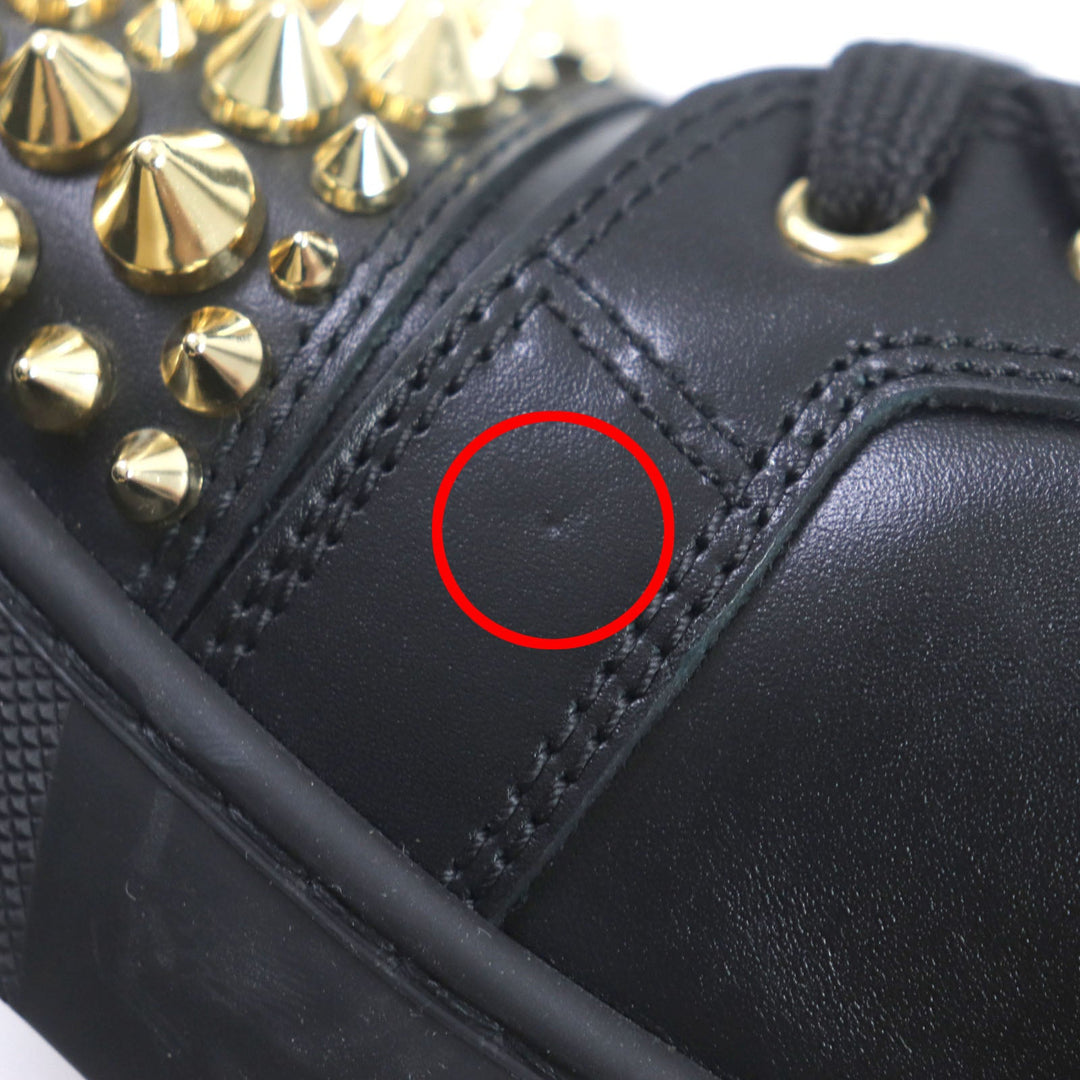 Christian Louboutin Low cut sneakers Main: Leather Black gold LOUIS JUNIR SPIKES 2022 N mens 41.5 Used Authentic