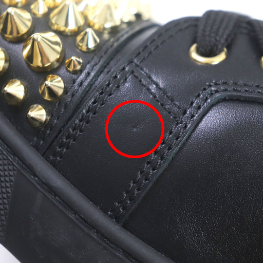 Christian Louboutin Low cut sneakers Main: Leather Black gold LOUIS JUNIR SPIKES 2022 N mens 41.5 Used Authentic