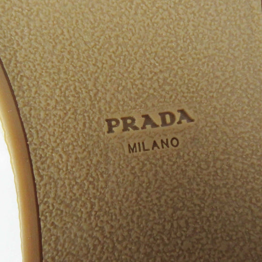 PRADA Flat shoes 1F989L cotton Black natural With Strap Espadrille Women 35 1/2 Used Authentic