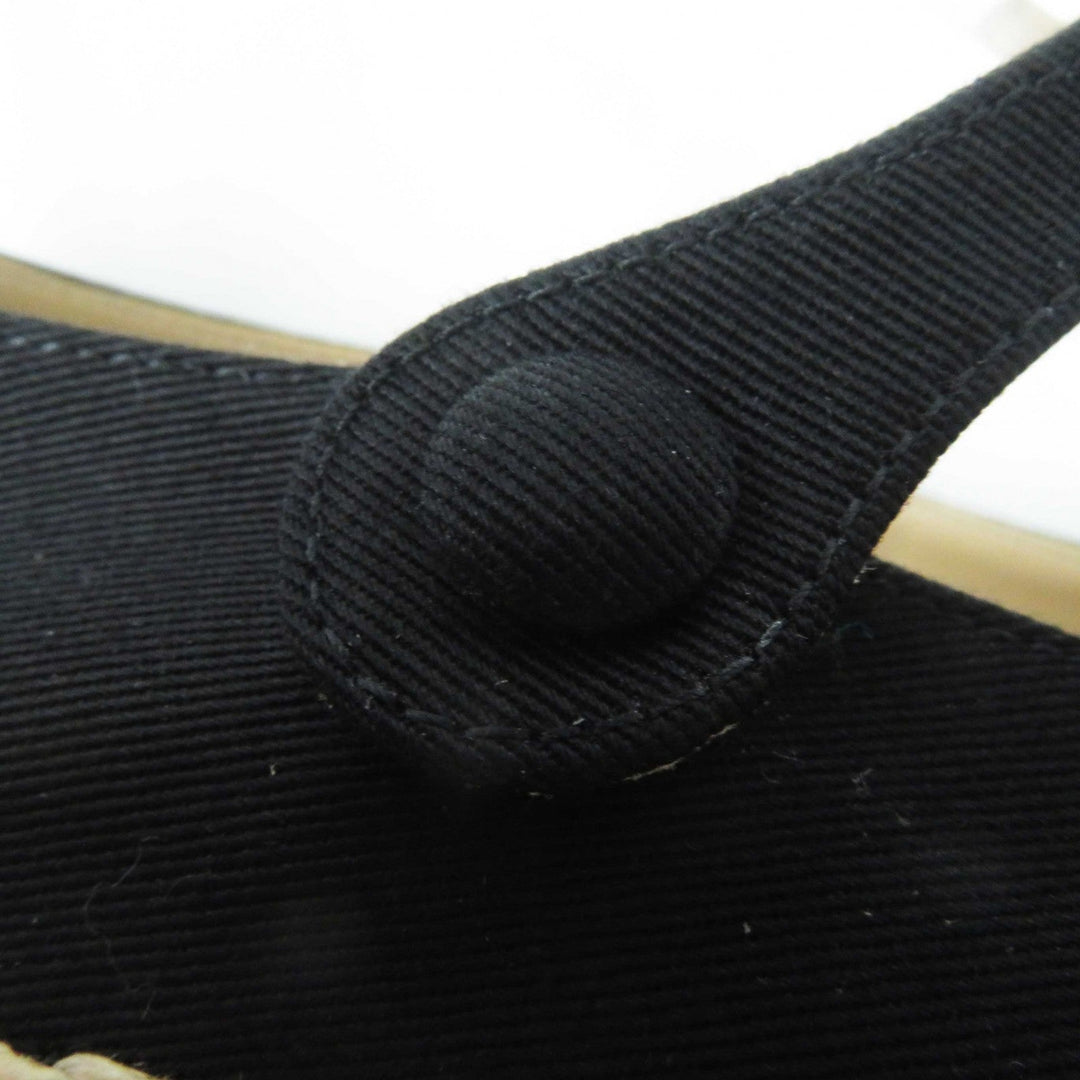 PRADA Flat shoes 1F989L cotton Black natural With Strap Espadrille Women 35 1/2 Used Authentic
