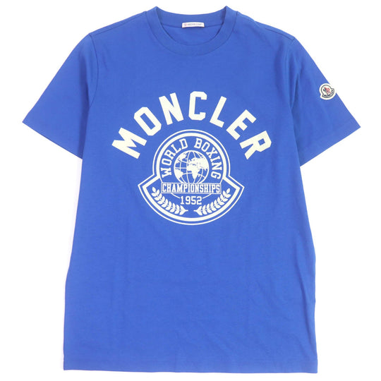 MONCLER Short sleeve T-shirt Main: 100% cotton blue Stainless Steel TSHIRT mens S Used Authentic