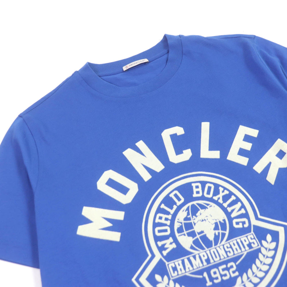 MONCLER Short sleeve T-shirt Main: 100% cotton blue Stainless Steel TSHIRT mens S Used Authentic
