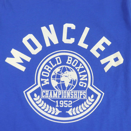 MONCLER Short sleeve T-shirt Main: 100% cotton blue Stainless Steel TSHIRT mens S Used Authentic