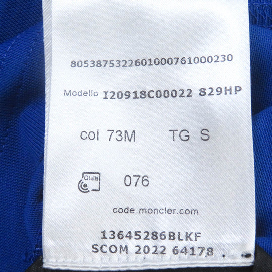 MONCLER Short sleeve T-shirt Main: 100% cotton blue Stainless Steel TSHIRT mens S Used Authentic