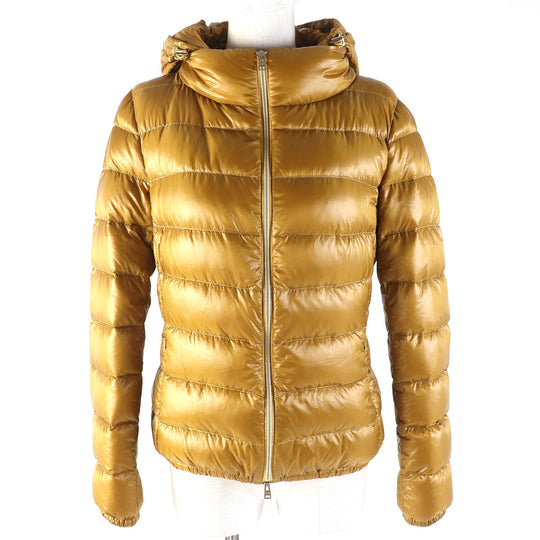 Herno Down jacket PI0833D-12017 Outer: 100% polyamide (nylon), Lining: 100% polyamide (nylon), Filling: 90% down, Filling: 10% feather Mustard brown type GIADA Women 42 Used Authentic