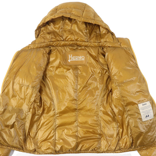 Herno Down jacket PI0833D-12017 Outer: 100% polyamide (nylon), Lining: 100% polyamide (nylon), Filling: 90% down, Filling: 10% feather Mustard brown type GIADA Women 42 Used Authentic