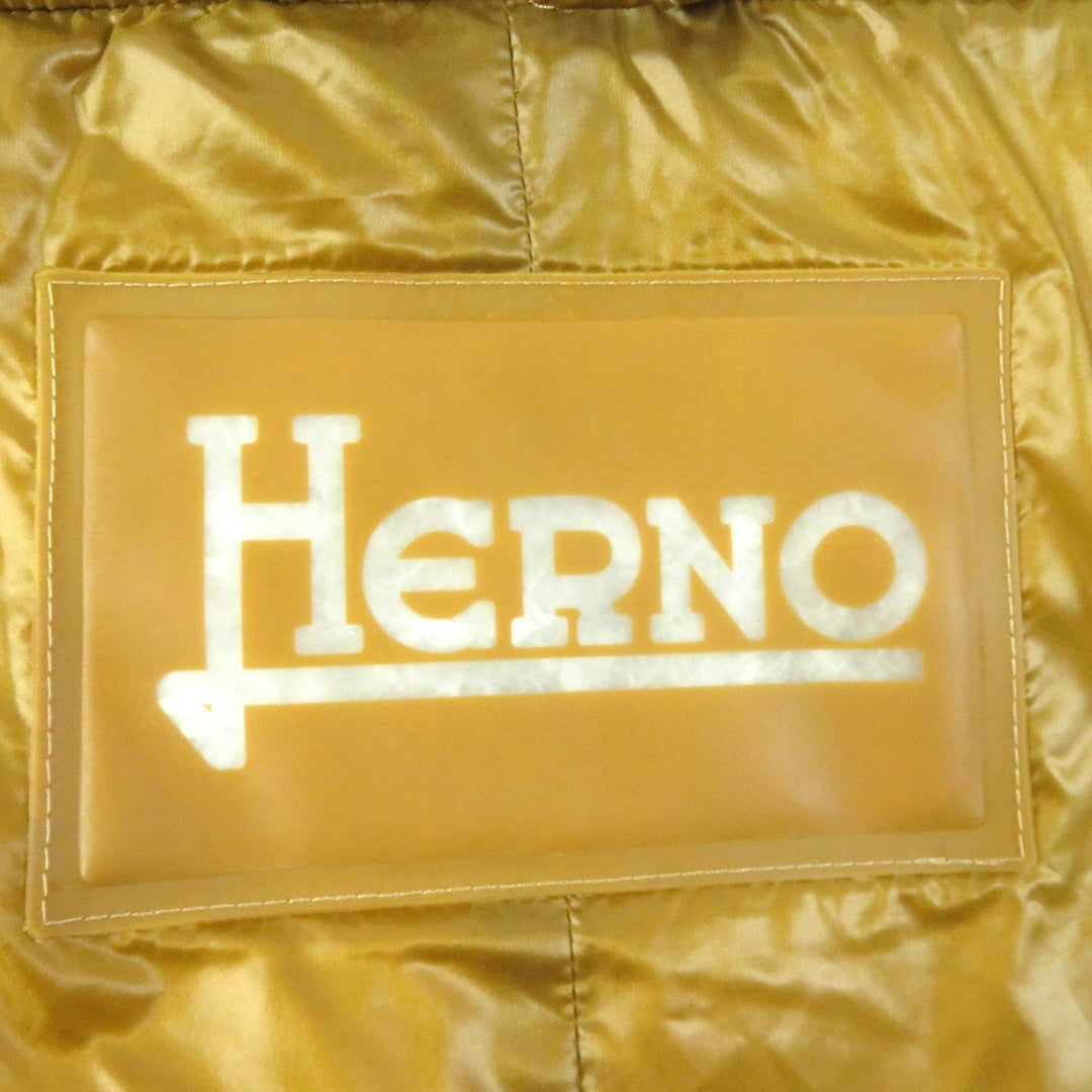 Herno Down jacket PI0833D-12017 Outer: 100% polyamide (nylon), Lining: 100% polyamide (nylon), Filling: 90% down, Filling: 10% feather Mustard brown type GIADA Women 42 Used Authentic