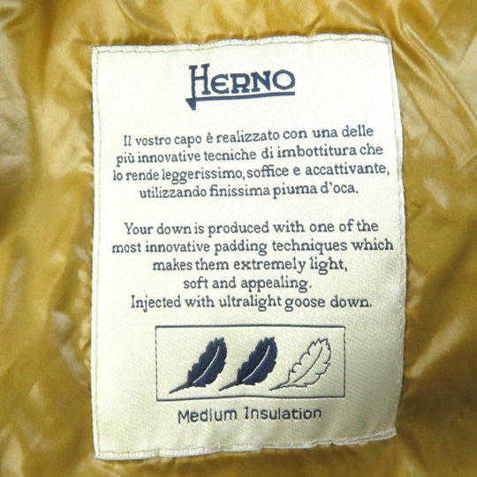 Herno Down jacket PI0833D-12017 Outer: 100% polyamide (nylon), Lining: 100% polyamide (nylon), Filling: 90% down, Filling: 10% feather Mustard brown type GIADA Women 42 Used Authentic