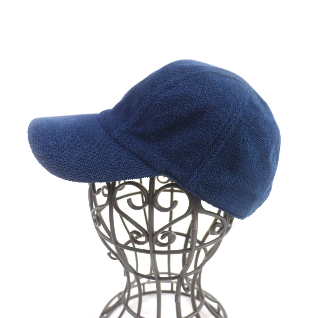 HERMES cap Main: 100% cotton, Part: 100% polyester Navy Davis Women S Used Authentic