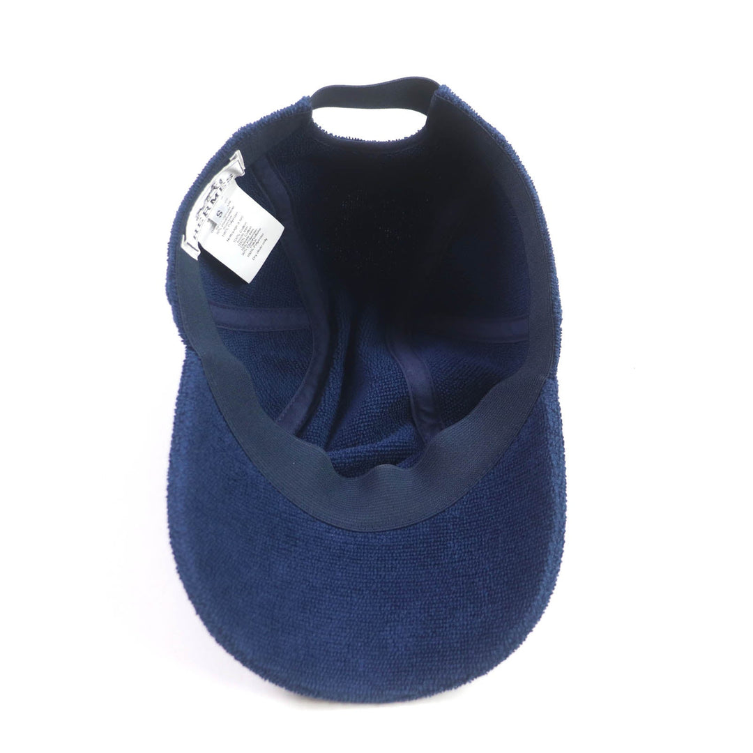 HERMES cap Main: 100% cotton, Part: 100% polyester Navy Davis Women S Used Authentic