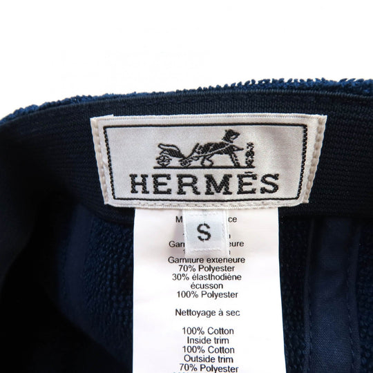 HERMES cap Main: 100% cotton, Part: 100% polyester Navy Davis Women S Used Authentic