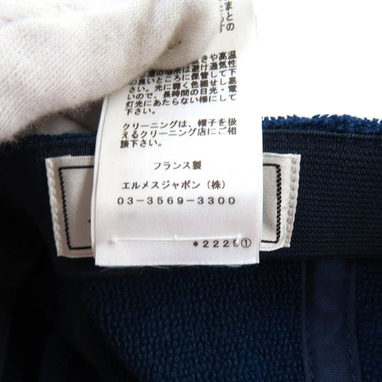 HERMES cap Main: 100% cotton, Part: 100% polyester Navy Davis Women S Used Authentic