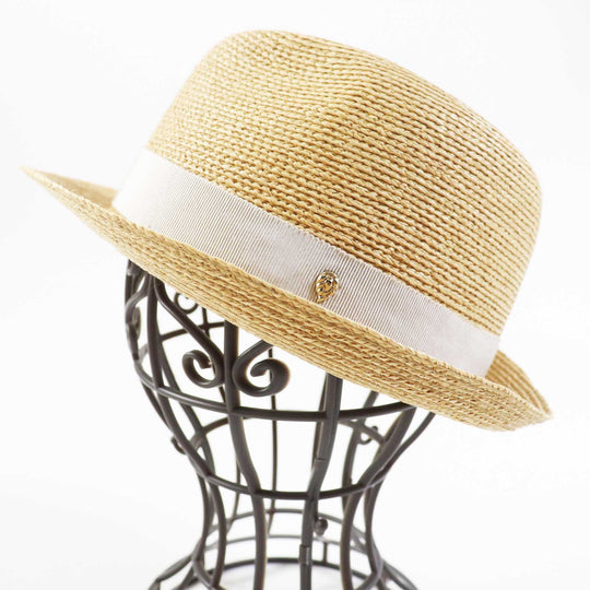 HELEN KAMINSKI Other hats Main: 100% raffia, part: 50% cotton, part: 50% rayon Natural Light Gray Avara Women Used Authentic
