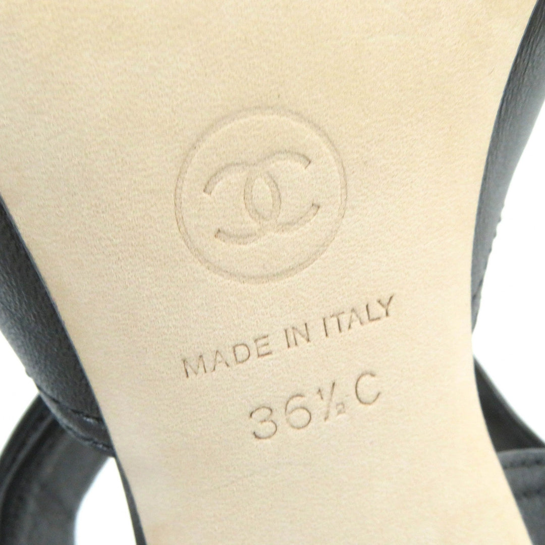 CHANEL Sandals G37387 Main: Leather black Women 36 1/2 C Used Authentic