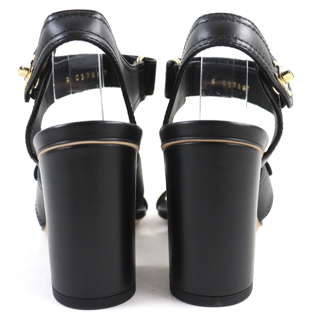 CHANEL Sandals G37387 Main: Leather black Women 36 1/2 C Used Authentic