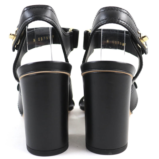 CHANEL Sandals G37387 Main: Leather black Women 36 1/2 C Used Authentic