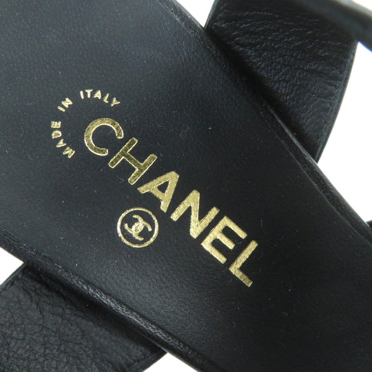 CHANEL Sandals G37387 Main: Leather black Women 36 1/2 C Used Authentic