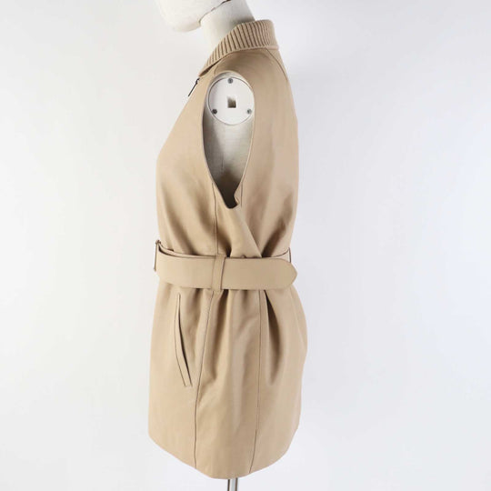 HERMES Vest 3E1216D8 Main: Goatskin Part: Cashmere 61%, Cotton 34%, Polyamide 4%, Polyurethane 1% Lining: Polyester 66%, Cotton 34% Other: Cashmere 55%, Polyester 45% beige Women 36 Used Authentic