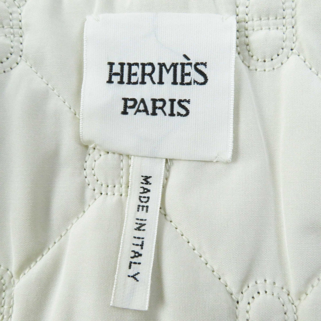 HERMES Vest 3E1216D8 Main: Goatskin Part: Cashmere 61%, Cotton 34%, Polyamide 4%, Polyurethane 1% Lining: Polyester 66%, Cotton 34% Other: Cashmere 55%, Polyester 45% beige Women 36 Used Authentic