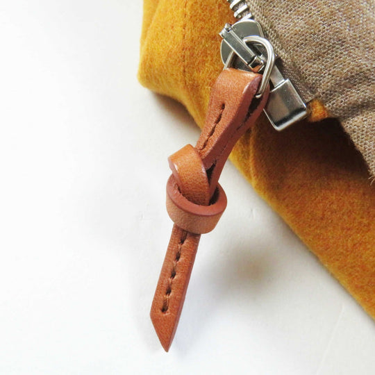 HERMES coat 3E0105DC Outer material: 85% cashmere, Outer material: 12% wool, Outer material: 3% silk, Leather part: cowhide Brown Mustard Women 32 Used Authentic
