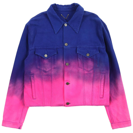 LOUIS VUITTON Denim Jacket HMA83W Outer: 100% cotton, Lining: 100% cotton, Leather part: Cowhide Blue pink Amen Break Cropped Gradient Denim Jacket Amen Break Gradient Denim Cropped Jacket mens 52 Used Authentic