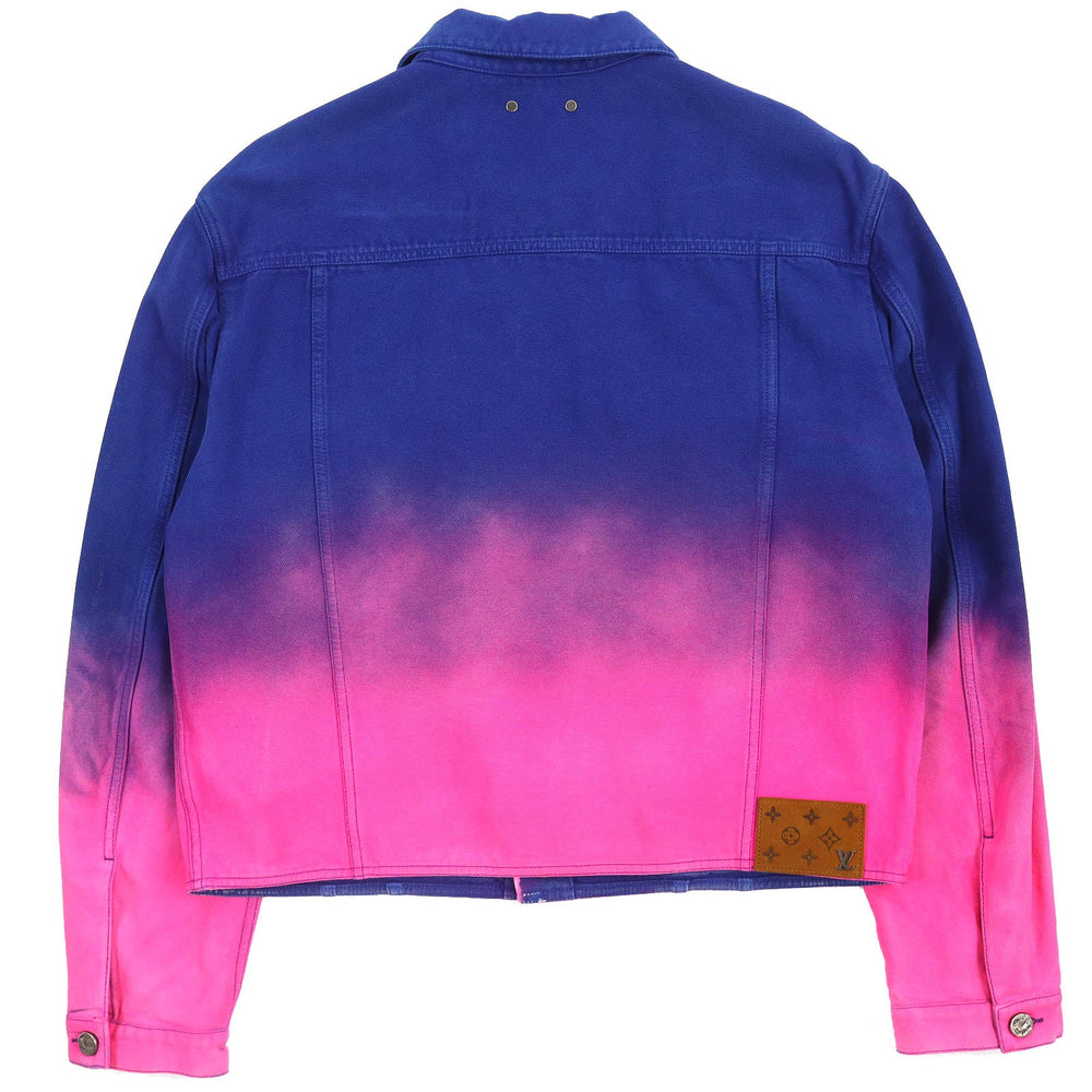 LOUIS VUITTON Denim Jacket HMA83W Outer: 100% cotton, Lining: 100% cotton, Leather part: Cowhide Blue pink Amen Break Cropped Gradient Denim Jacket Amen Break Gradient Denim Cropped Jacket mens 52 Used Authentic