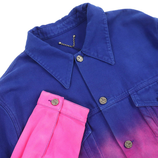 LOUIS VUITTON Denim Jacket HMA83W Outer: 100% cotton, Lining: 100% cotton, Leather part: Cowhide Blue pink Amen Break Cropped Gradient Denim Jacket Amen Break Gradient Denim Cropped Jacket mens 52 Used Authentic