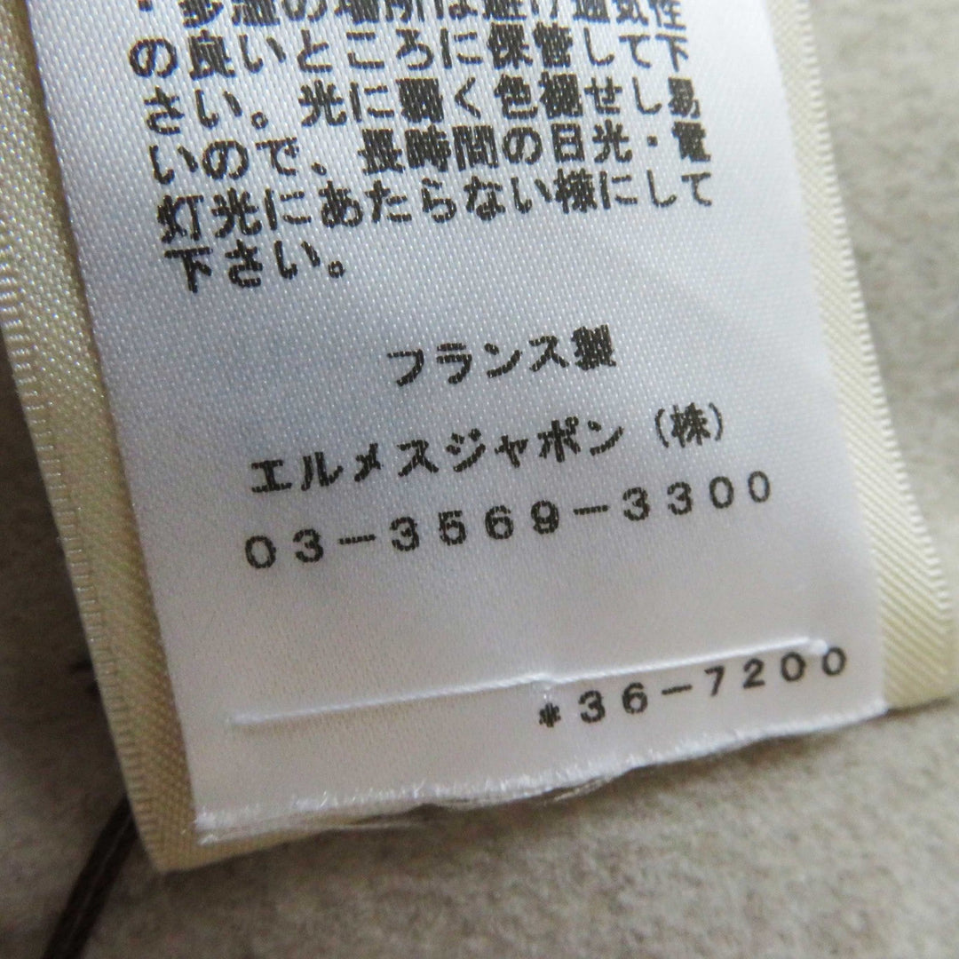 HERMES Vest 3E0223DZ Main: 100% cashmere, Leather part: Sheepskin light beige Women 36 Used Authentic