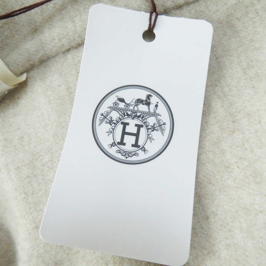 HERMES Vest 3E0223DZ Main: 100% cashmere, Leather part: Sheepskin light beige Women 36 Used Authentic