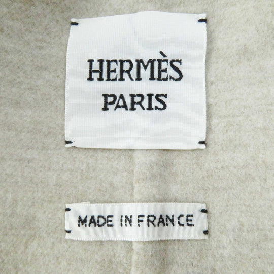 HERMES Vest 3E0223DZ Main: 100% cashmere, Leather part: Sheepskin light beige Women 36 Used Authentic