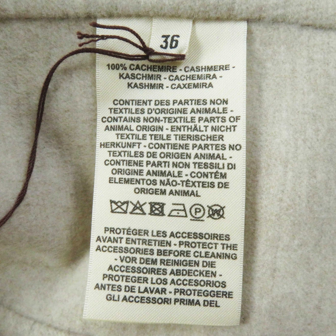 HERMES Vest 3E0223DZ Main: 100% cashmere, Leather part: Sheepskin light beige Women 36 Used Authentic