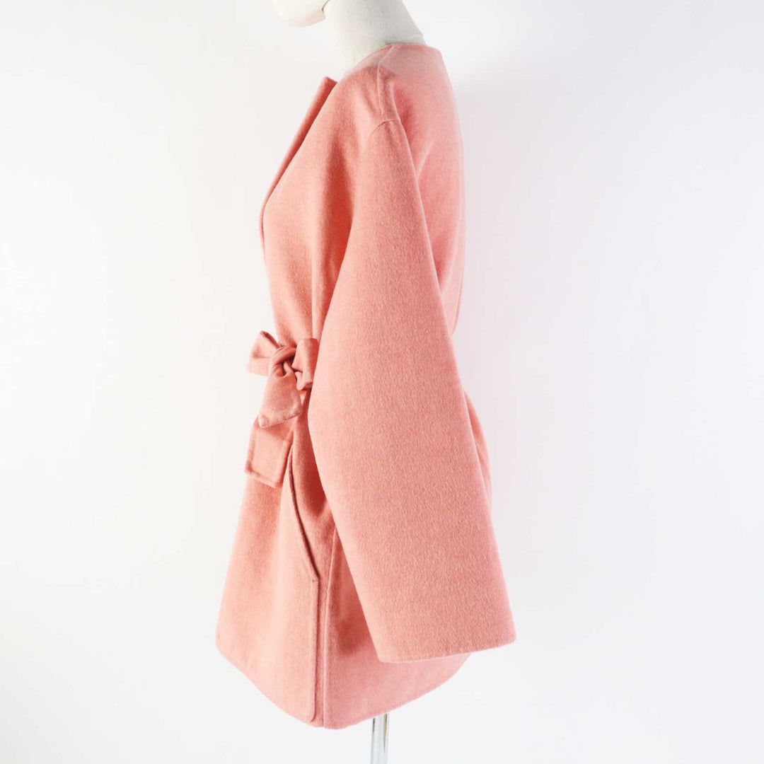 HERMES coat 2H0122DB Main: 100% cashmere pink Women 34 Used Authentic