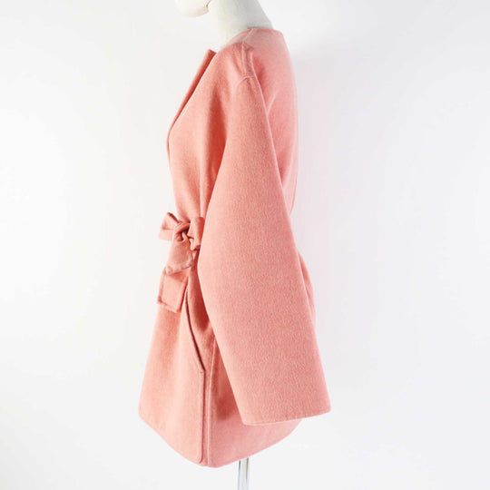 HERMES coat 2H0122DB Main: 100% cashmere pink Women 34 Used Authentic