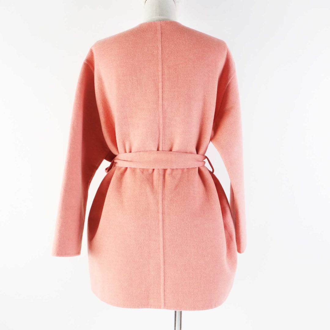 HERMES coat 2H0122DB Main: 100% cashmere pink Women 34 Used Authentic