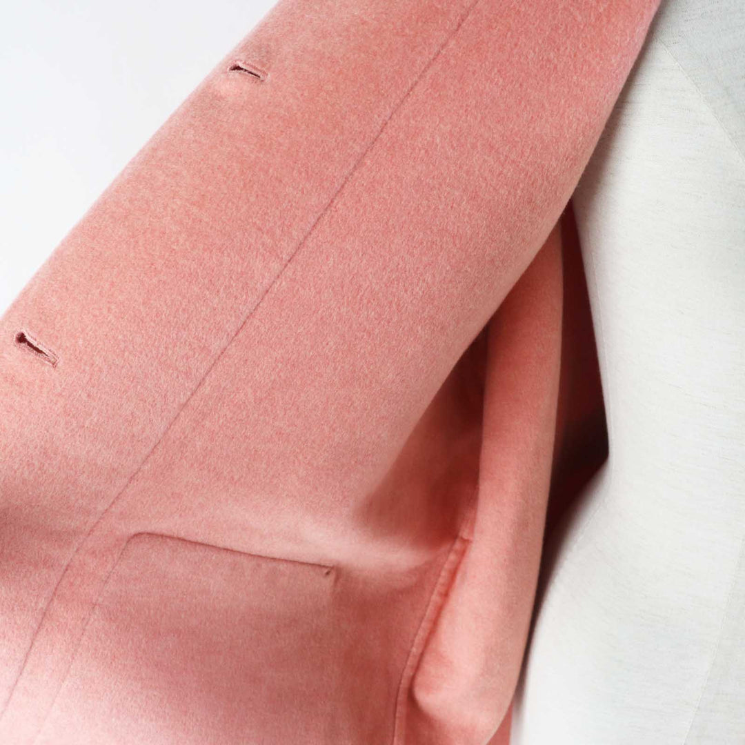 HERMES coat 2H0122DB Main: 100% cashmere pink Women 34 Used Authentic