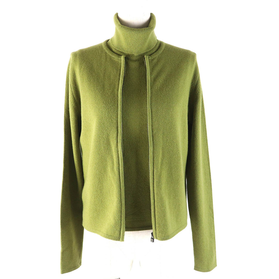 HERMES ensemble Main: 100% cashmere green Women SM Used Authentic