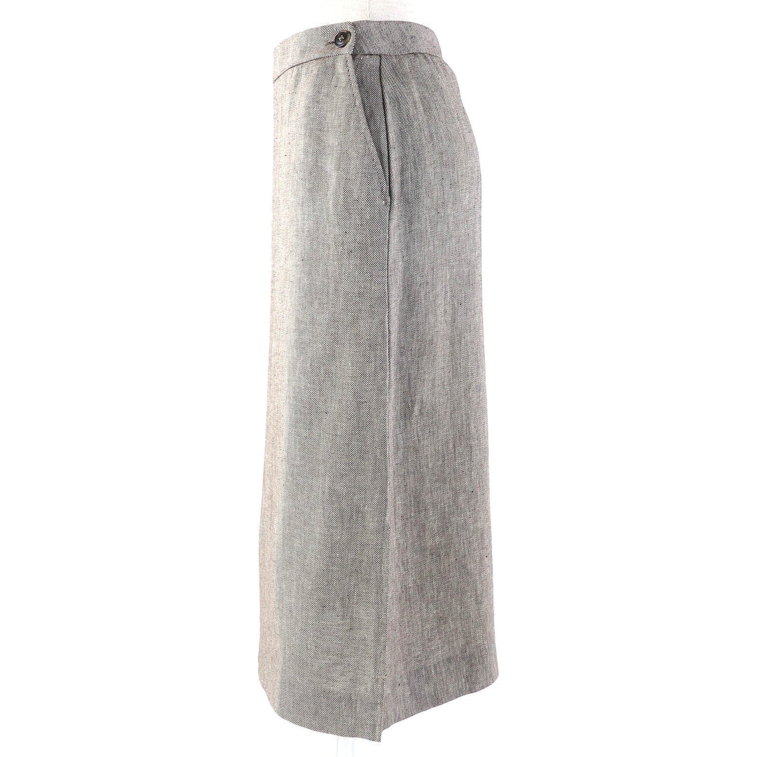 HERMES Tight Skirt Main: 100% linen Brown type Women 36 Used Authentic