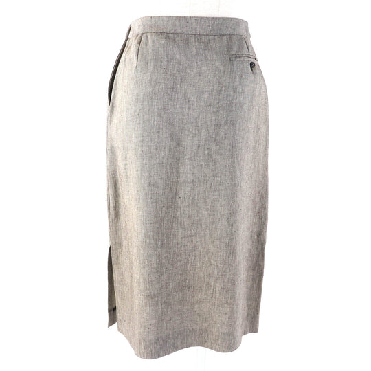HERMES Tight Skirt Main: 100% linen Brown type Women 36 Used Authentic