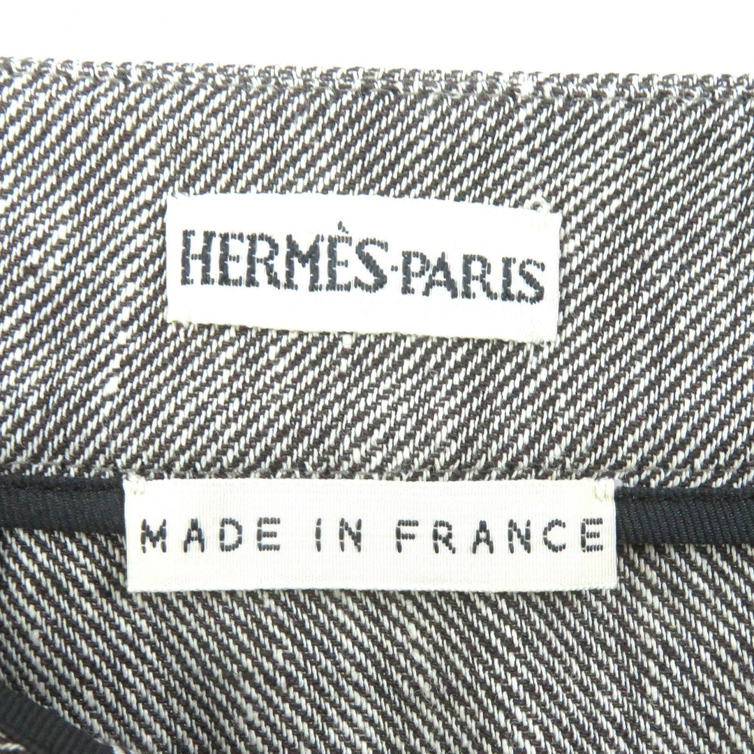 HERMES Tight Skirt Main: 100% linen Brown type Women 36 Used Authentic