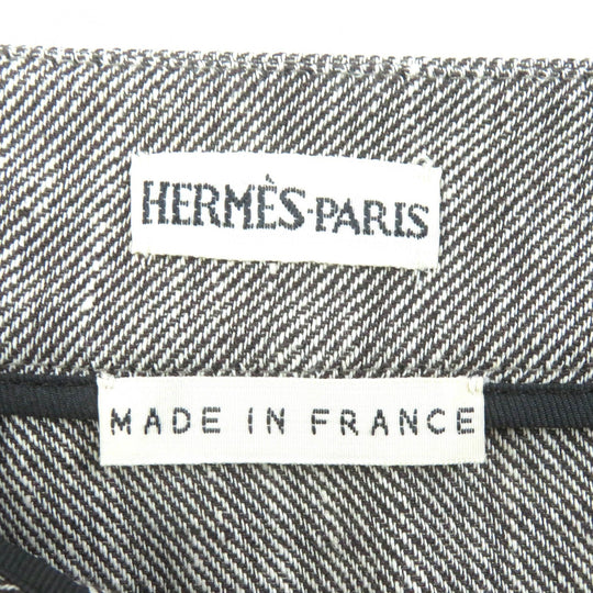 HERMES Tight Skirt Main: 100% linen Brown type Women 36 Used Authentic