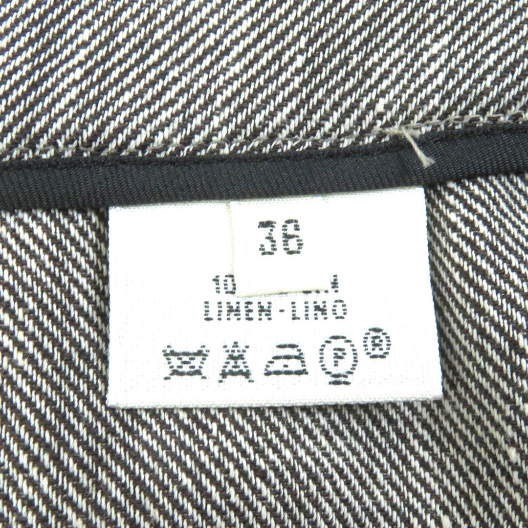 HERMES Tight Skirt Main: 100% linen Brown type Women 36 Used Authentic